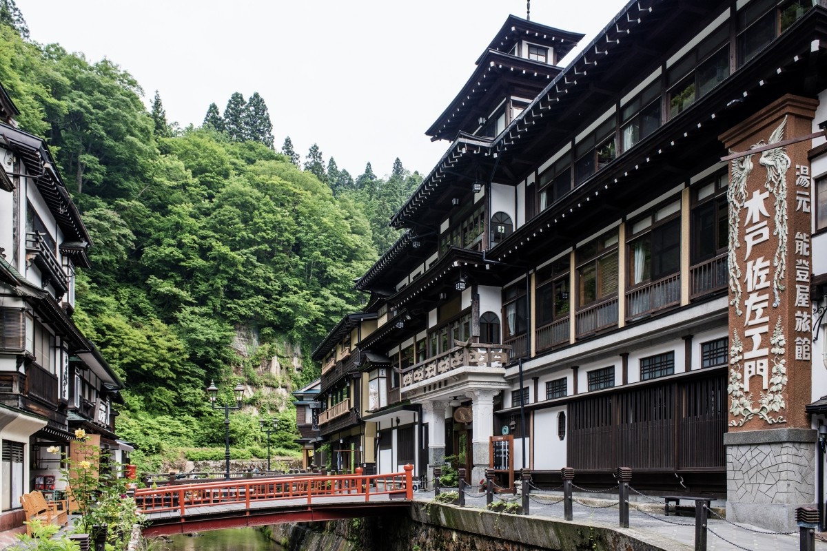 銀山溫泉 東北 山形 夏天 白天