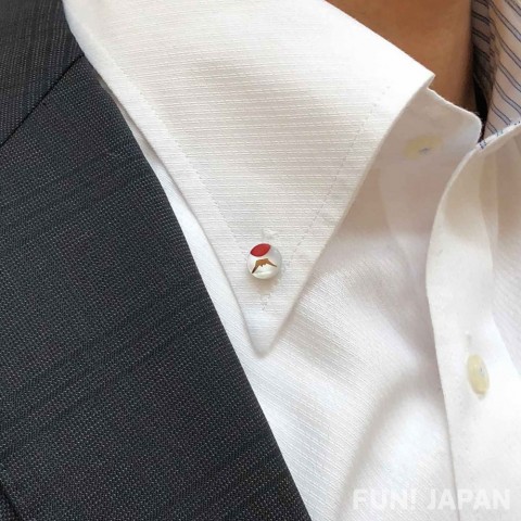 Made in Japan Maki-e Button Down Pierce Fuji Urushi Art Hariya