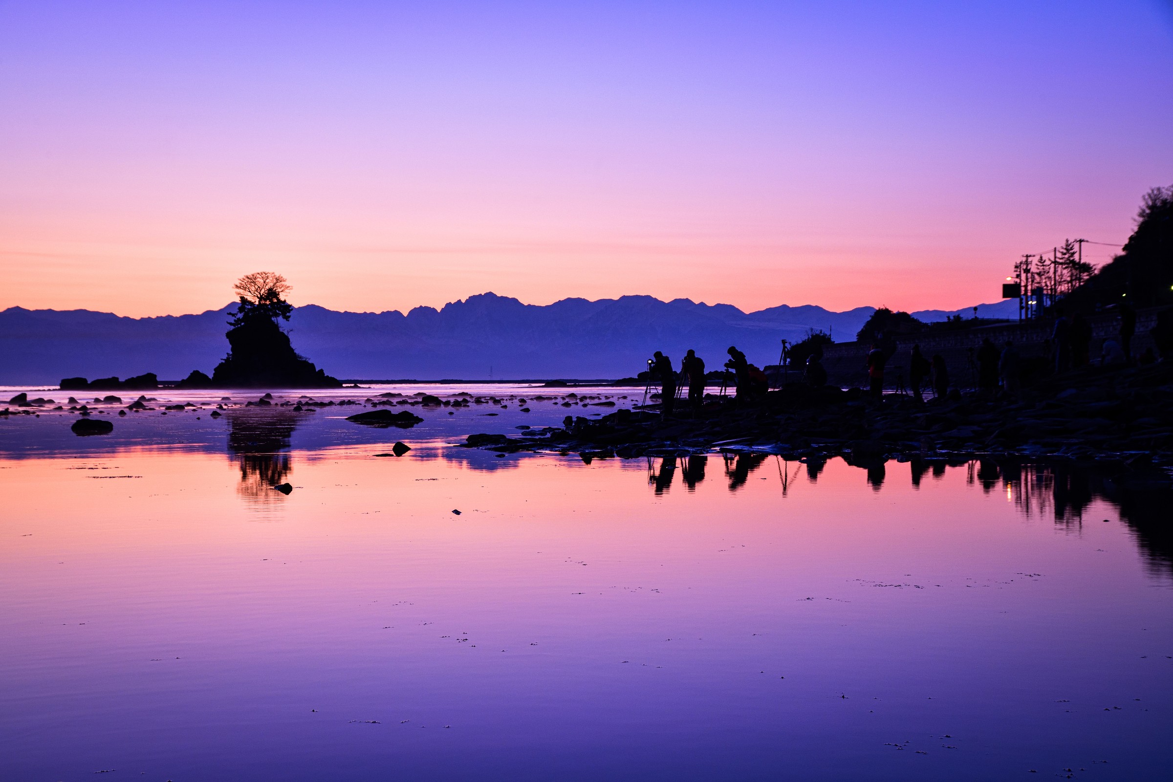 ชายฝั่งอะมาฮาราชิยามพระอาทิตย์ขึ้นหรือพระอาทิตย์ตก