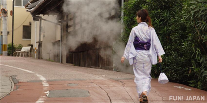 Make sure to visit the steam-enveloped Beppu Onsen if you go to Kyushu in Japan!