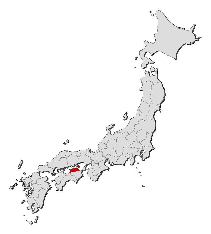 Tỉnh Kagawa nằm ở đâu trên bản đồ Nhật Bản?