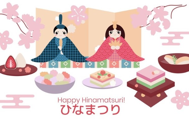ひなまつり Hinamatsuri ー3月3日 女の子の健康な成長を祝う桃の節句