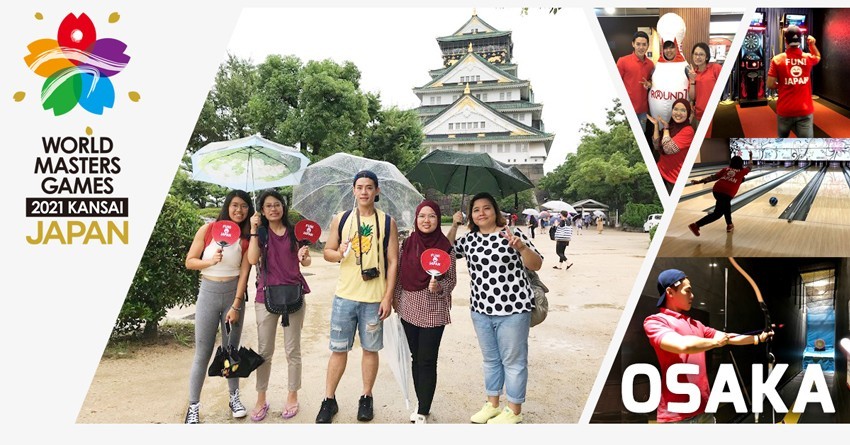 Visit Japan Campaign Sports Day in ROUND 1 and Osaka Castle which is one of the Japans Three Famous Castles