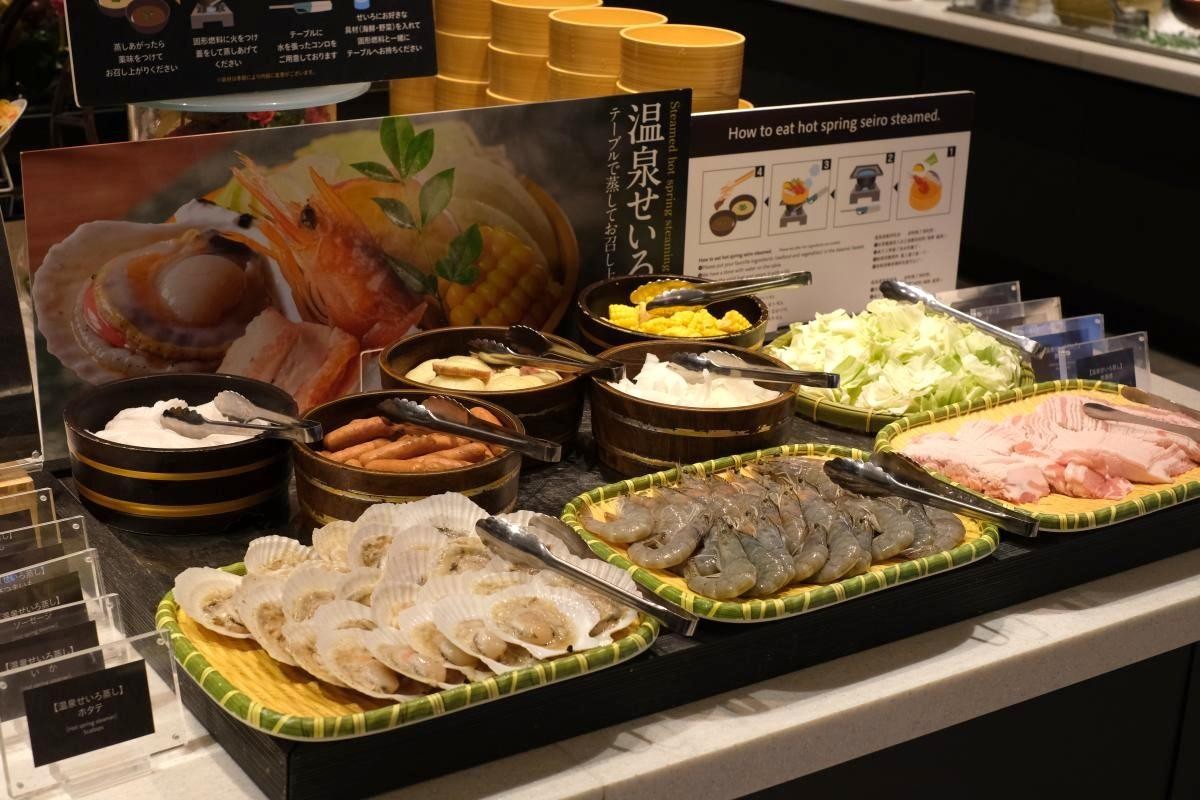 溫泉蒸籠料理食材