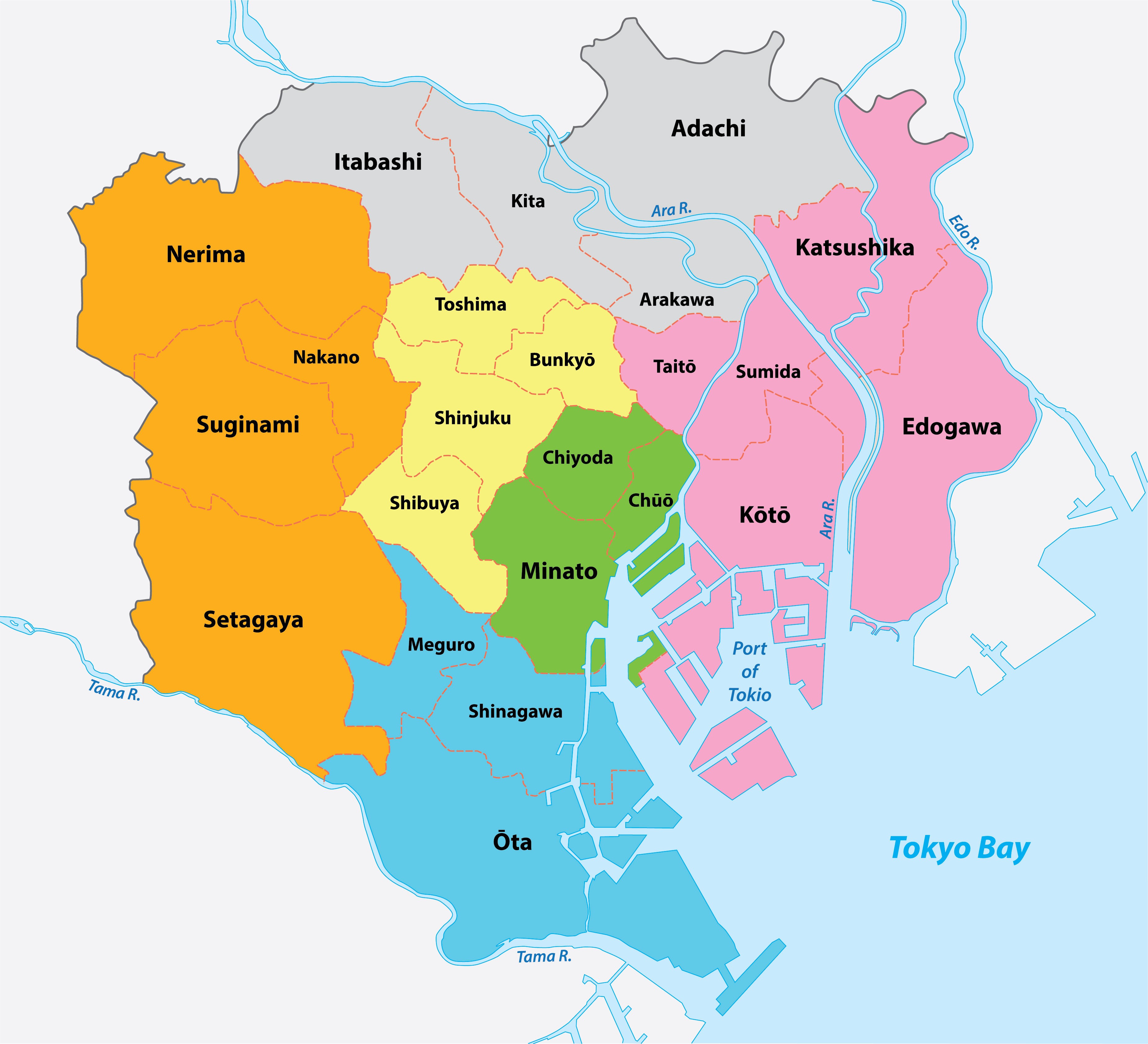 Tokyo 23 Wards map