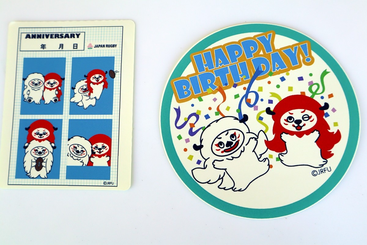 Commemorative sticker of rugby mascot 'Ren-G'