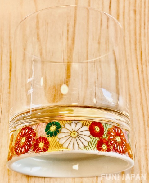 玻璃酒杯對杯 白粒鐵仙・金花詰