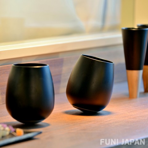 Made in Japan lacquered wooden Cup AKA SWING Kurourushi