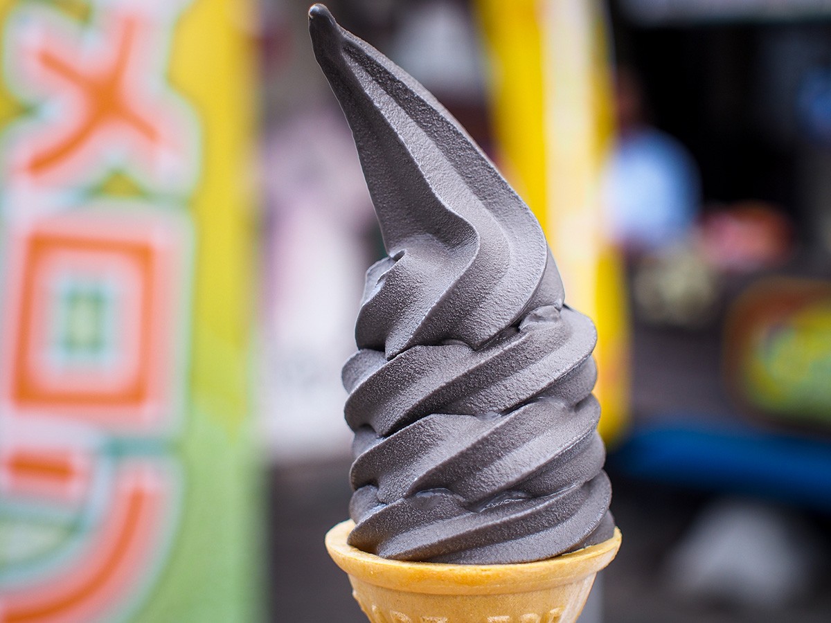 Squid Ink Soft Serve Hakodate Hokkaido