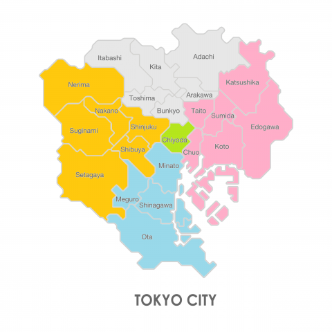 東京23區①：城南、城西、城北、城東