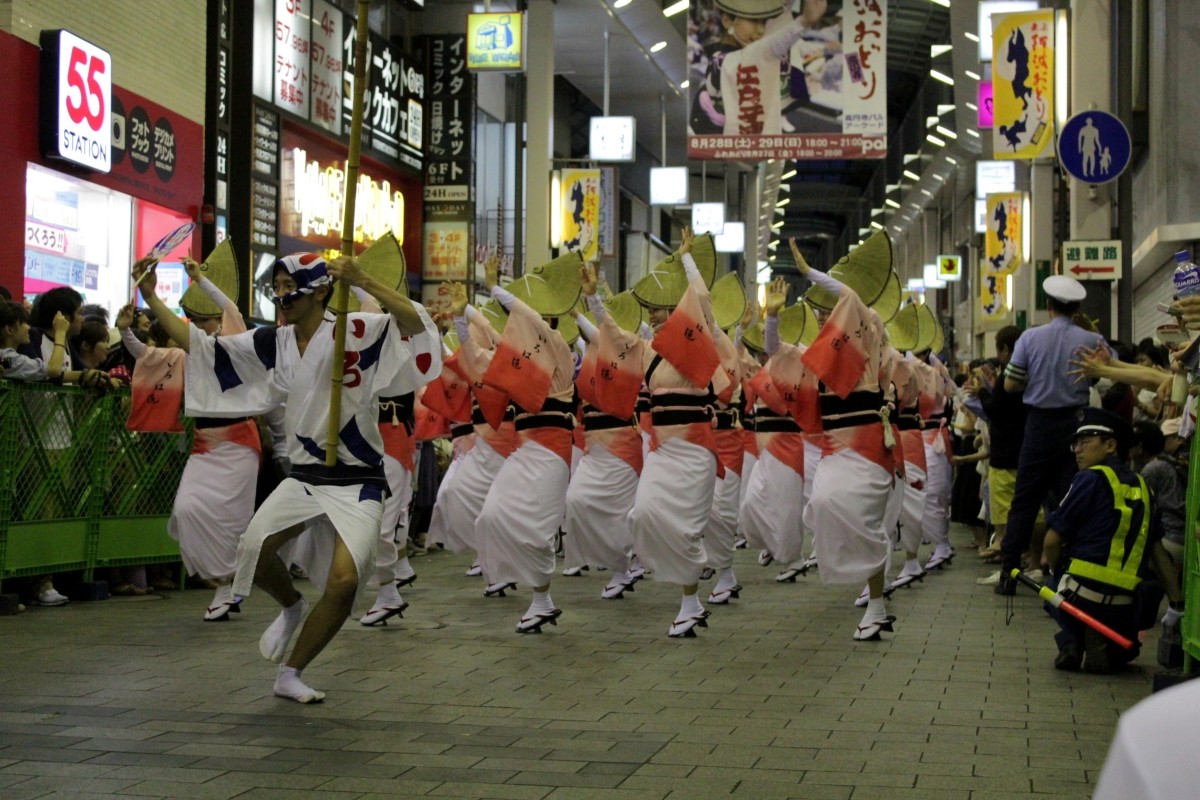 Koenji Awa Odori dancers in Tokyo