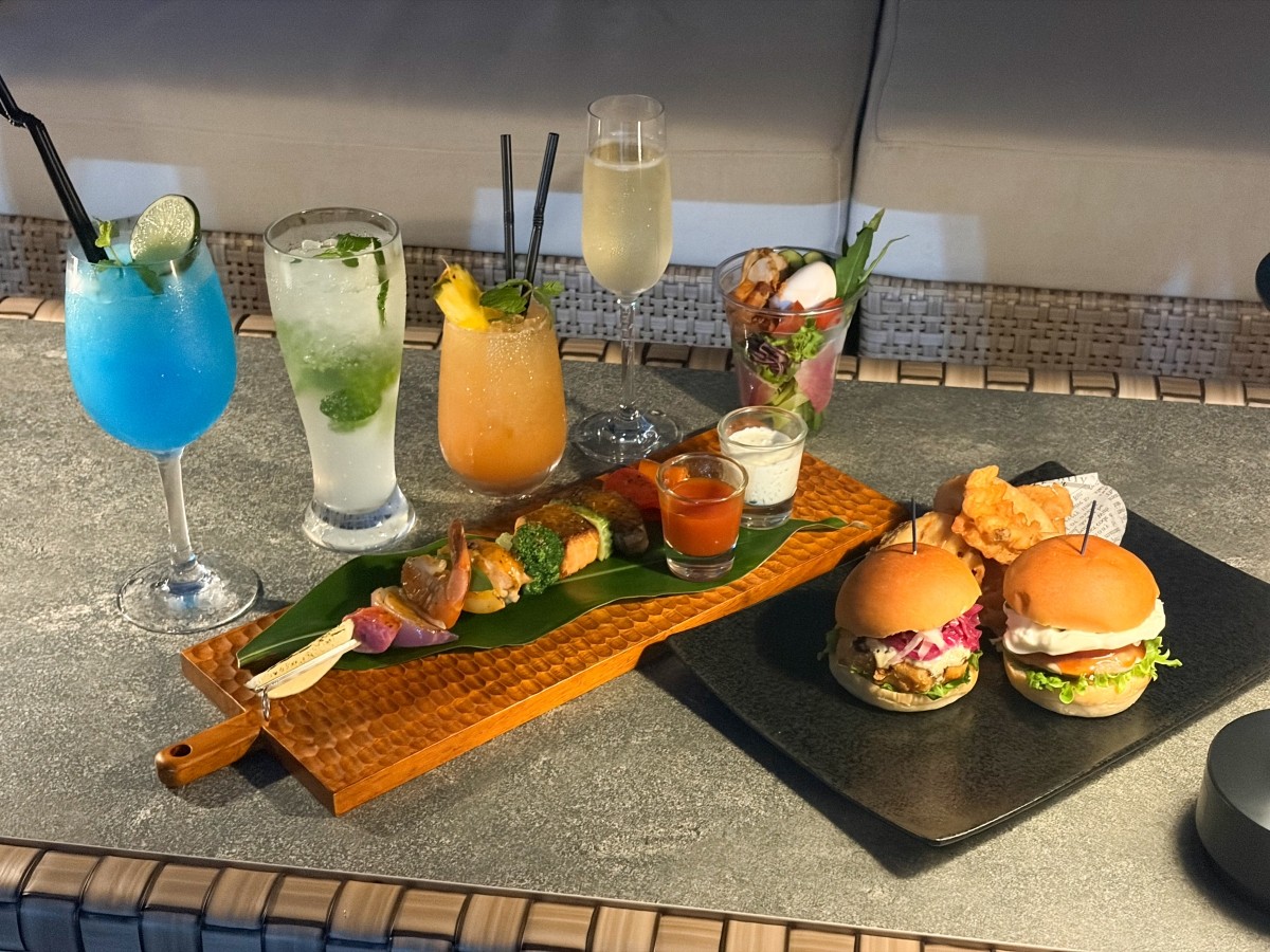 Okinawa Harborview Hotel Garden Pool Food