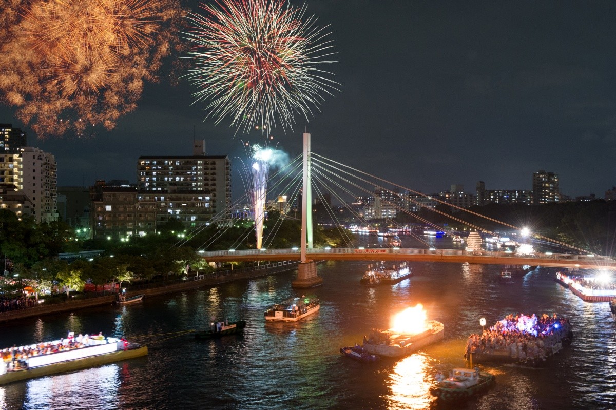 7月 日本 風物詩 著名 祭典 活動 天神祭 大阪