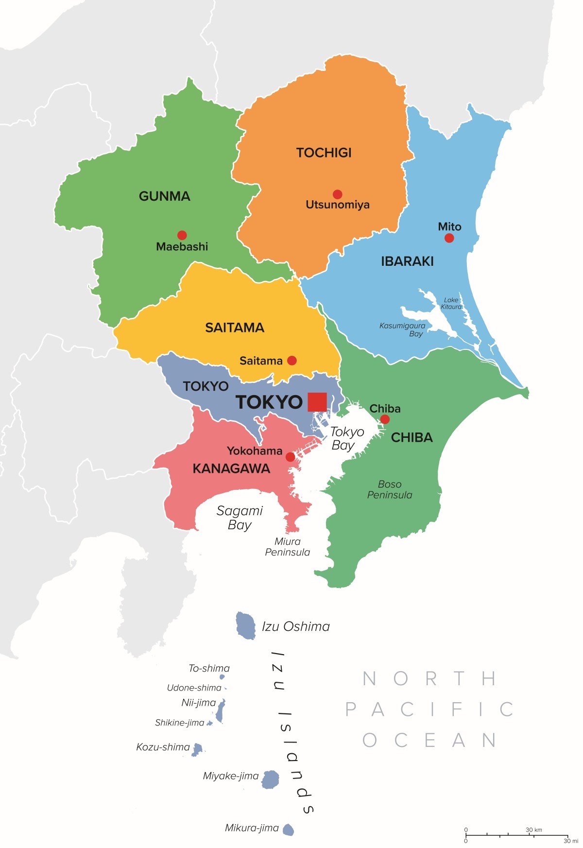 Map of Japan Kanto