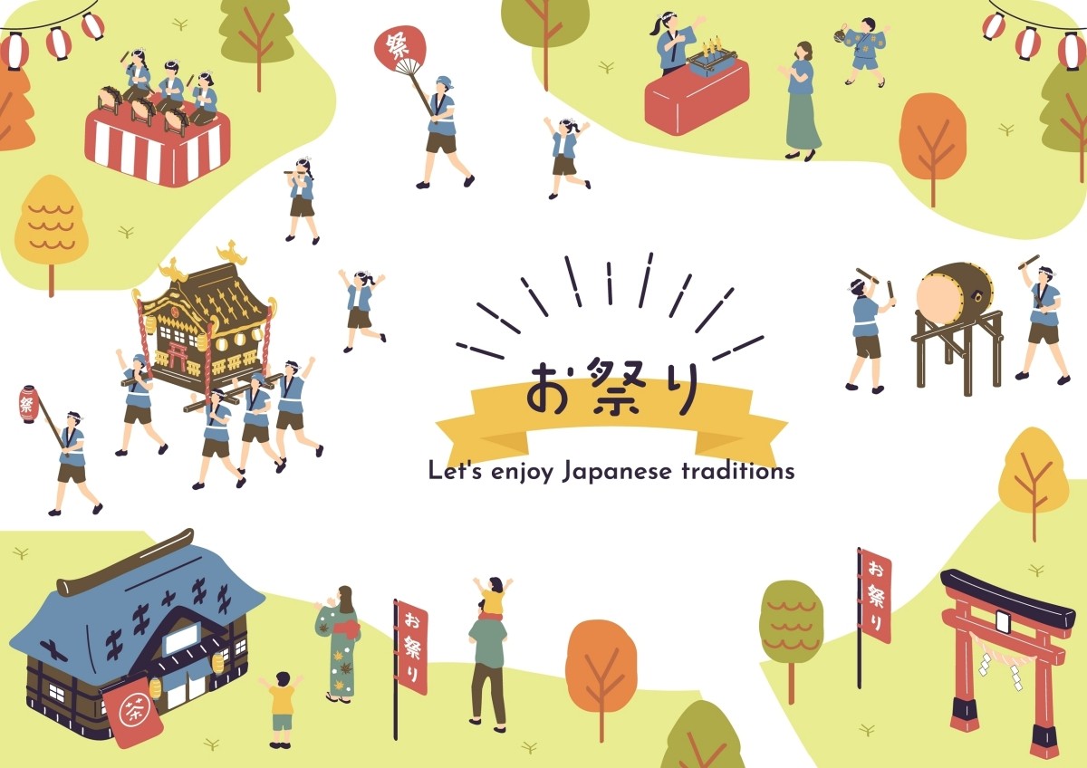 日本祭典現場的熱鬧景象