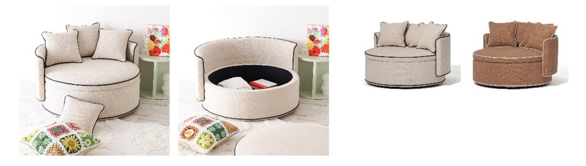 Nook Sofa Round Light Beige