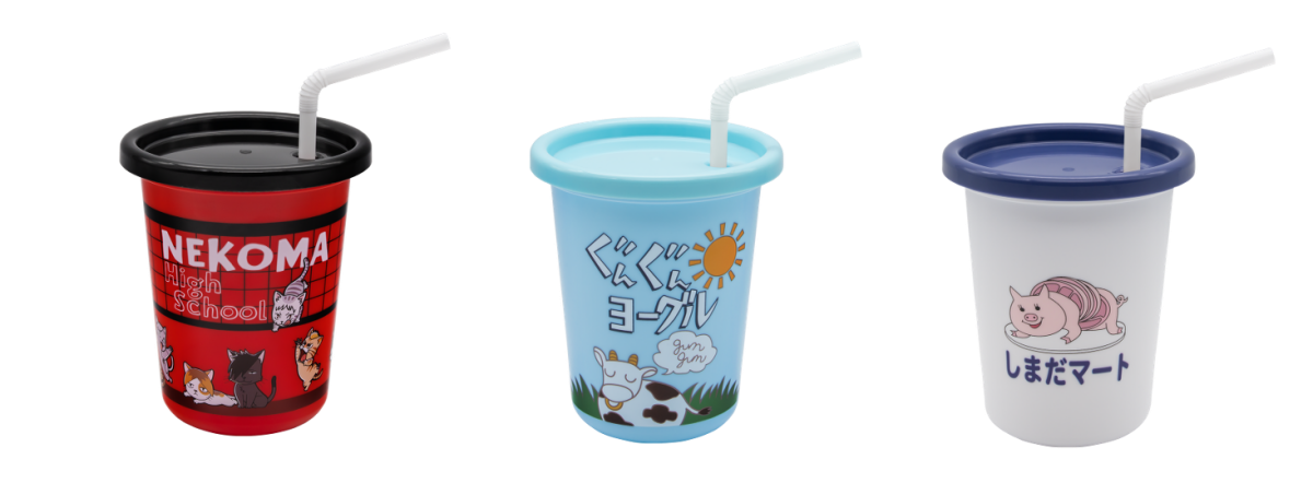 Bộ ly nhựa có ống hút