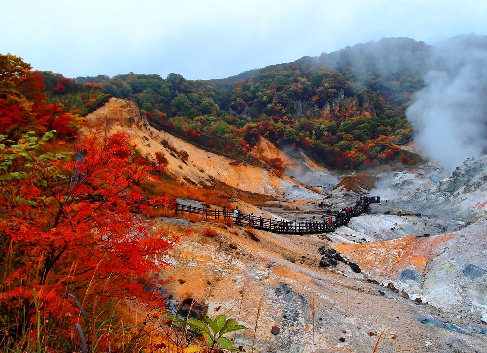 Welcome to Hokkaido's Hell Valley in Jigokudani Located in Noboribetsu