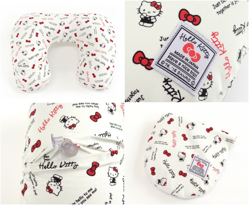 【數量有限！要買要快】日本製 Hello Kitty充氣式收納頸枕（有2種尺寸可選）