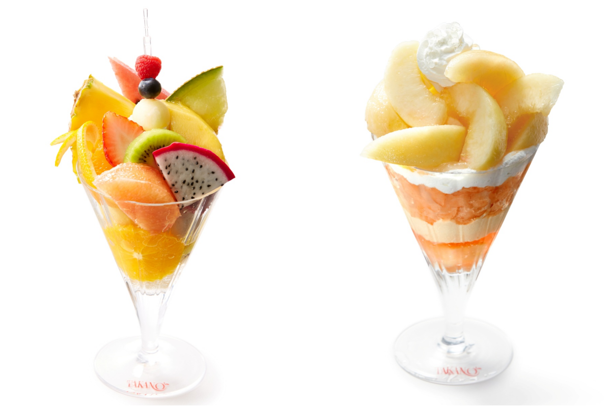 TAKANO FRUITS PARLOR 左：水果聖代，右：桃子聖代