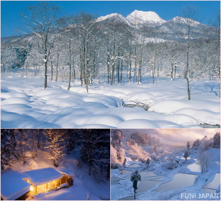 Niigata winter snow Hoshitoge Rice Terraces