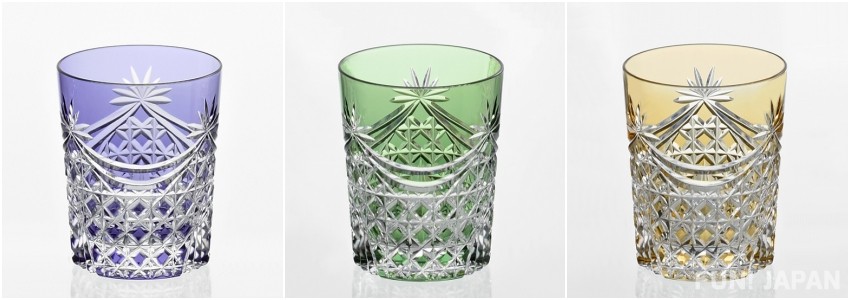 透過玻璃來呈現日本的傳統「江戶切子 Rock Glass＜幕襞四角籠目紋＞」 