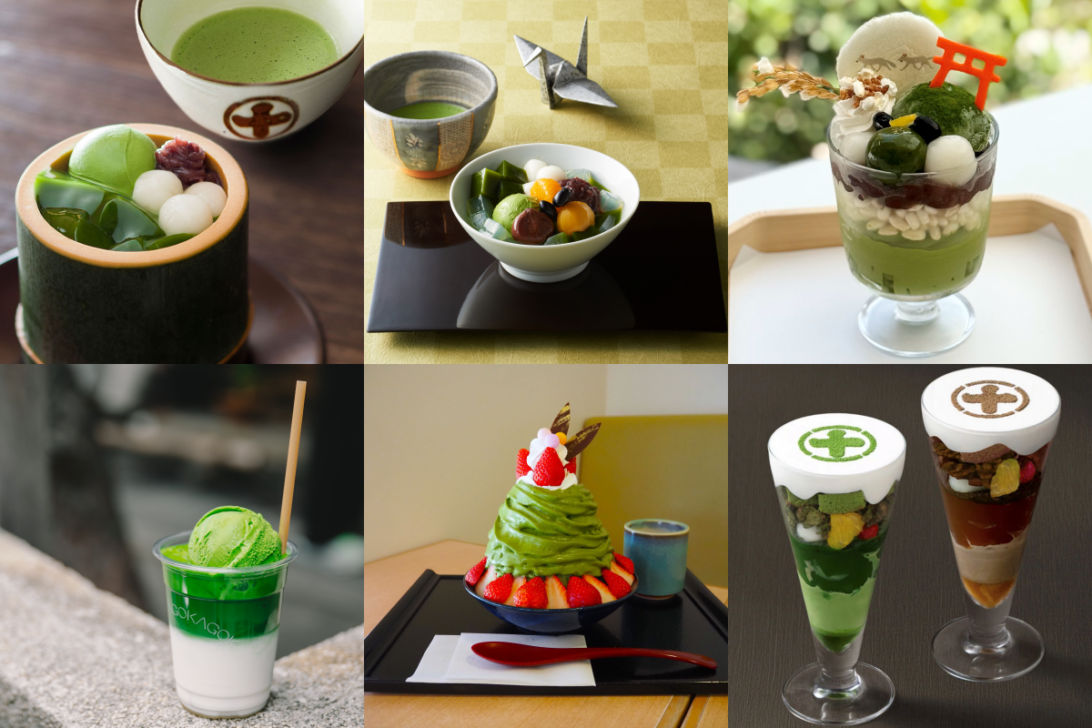 京都抹茶甜品拼貼圖