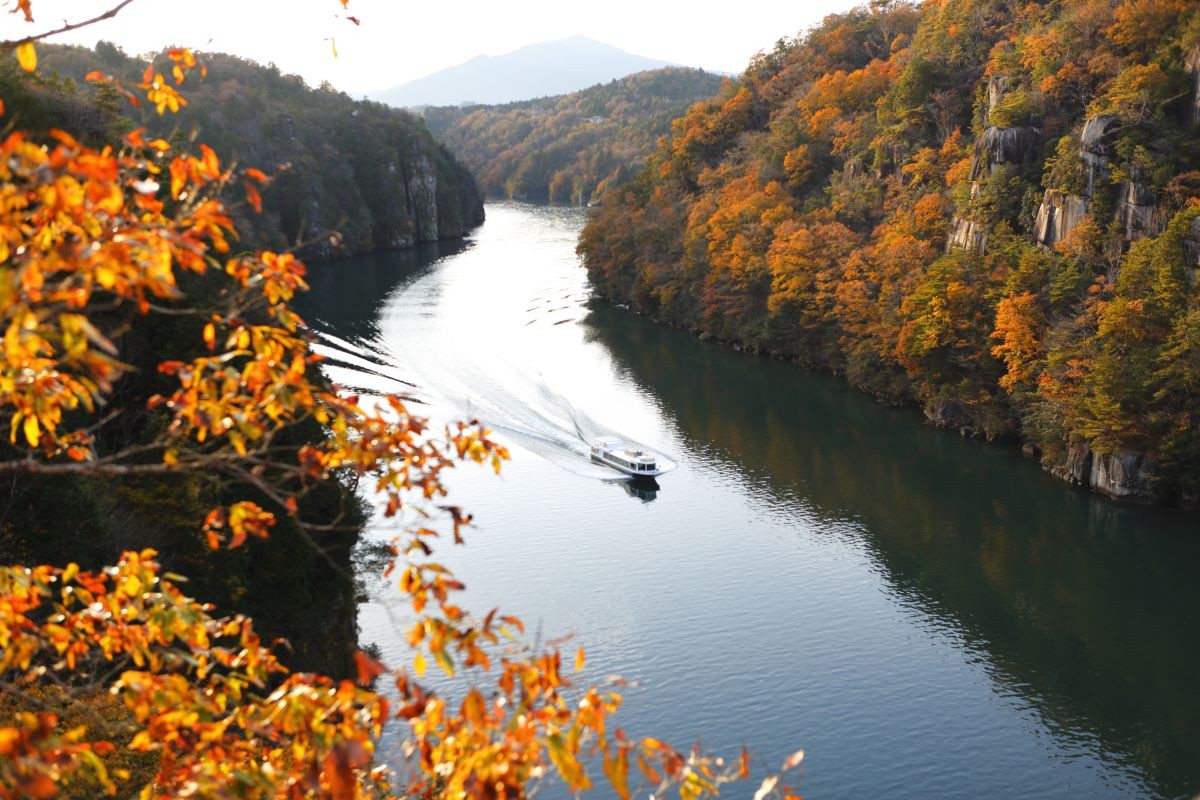 紅葉 恵那峡 岐阜県