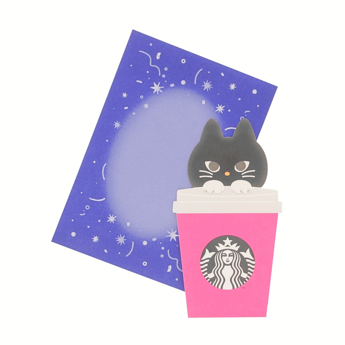 Starbucks 2024, Barang Edisi Terbatas Halloween, Message Card, Kucing Hitam