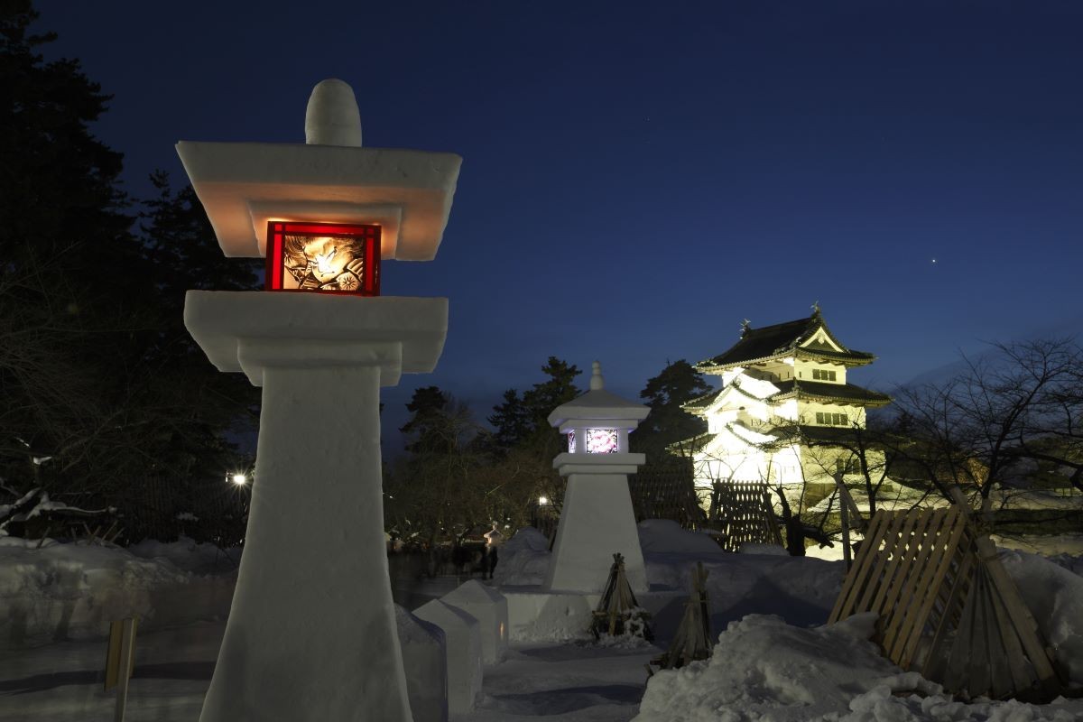 Tohoku, Festival Salju, Aomori, Festival Lentera Salju Kastil Hirosaki