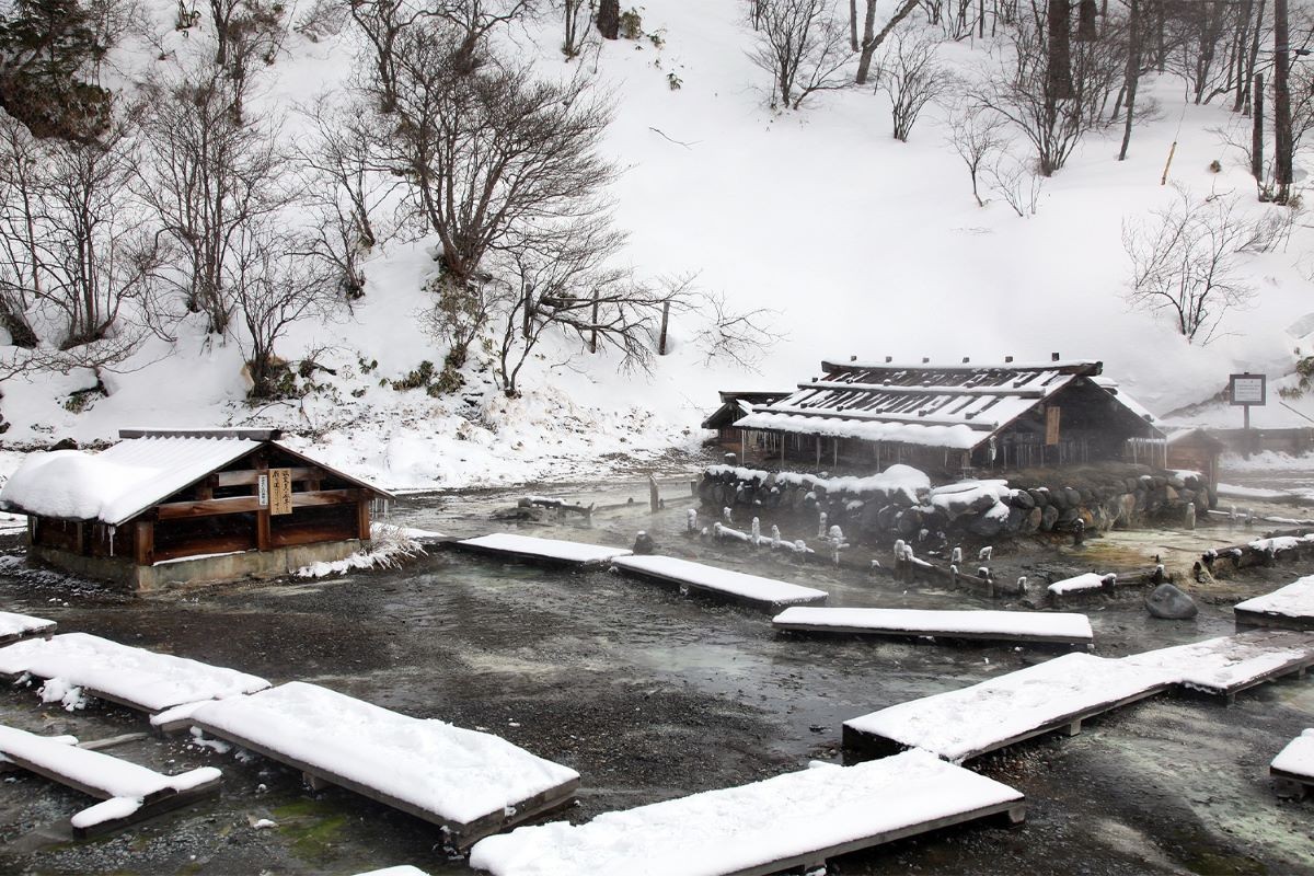 Tochigi Festival Kembang Api Yumoto Onsen di Atas Salju