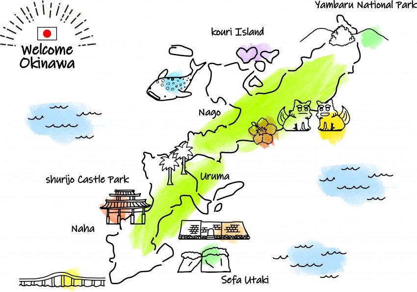 Map of Okinawa Main Island