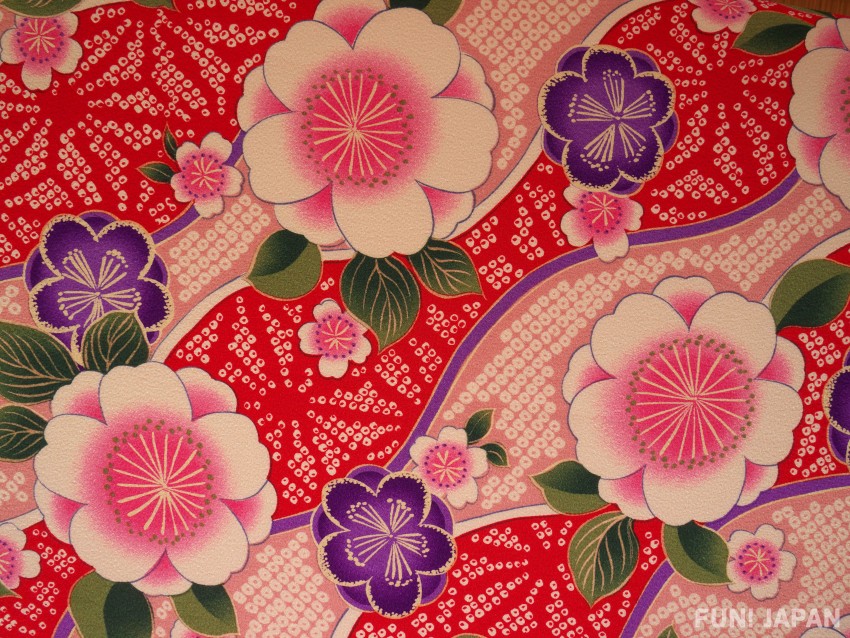 和服花紋 櫻花圖案象徵豐收