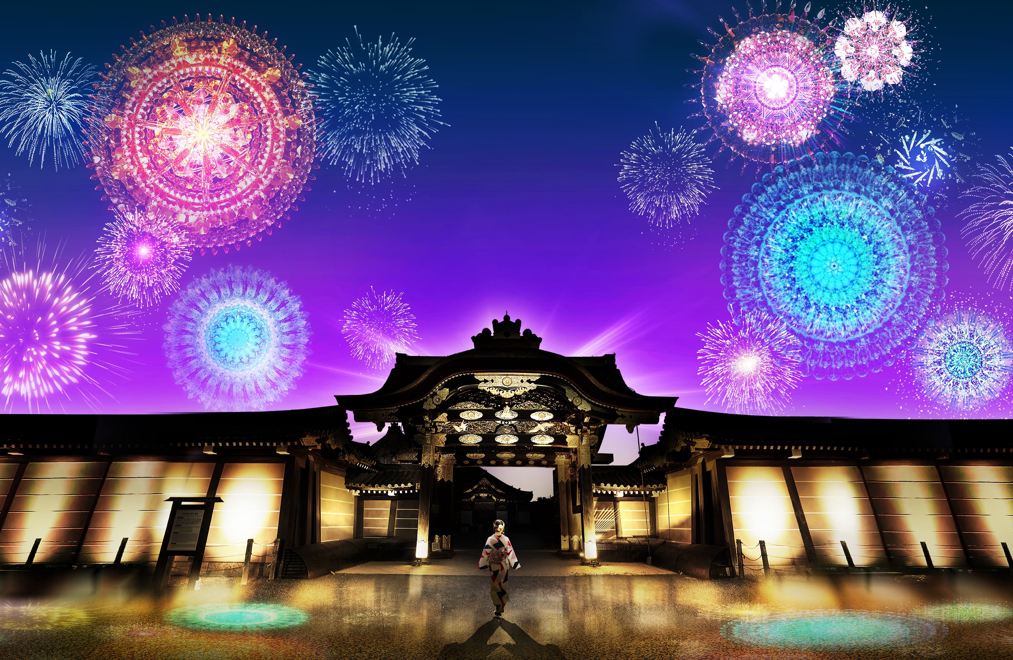 Only in summer! Projection mapping displays held at Kyoto World Heritage Sites and Kyoto Tower